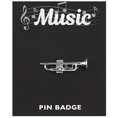 [Q3881] - Broche pin's 'Musique' argenté (trompette) - 35x10 mm