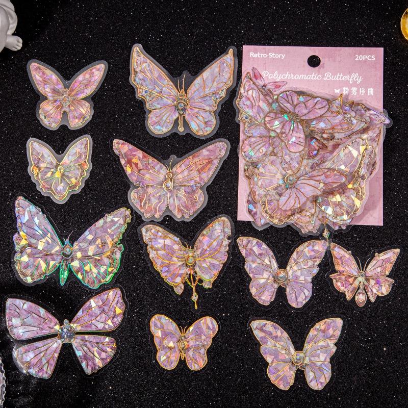 Laser Butterfly 3d Hot Stamping Diy Creative Decorative Sticker For Scrapbook