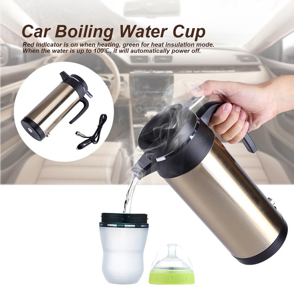 Rustless Steel Water Boiler 12V Thermal Kettle Anti-slip Electric Kettle  Self-driving Travel