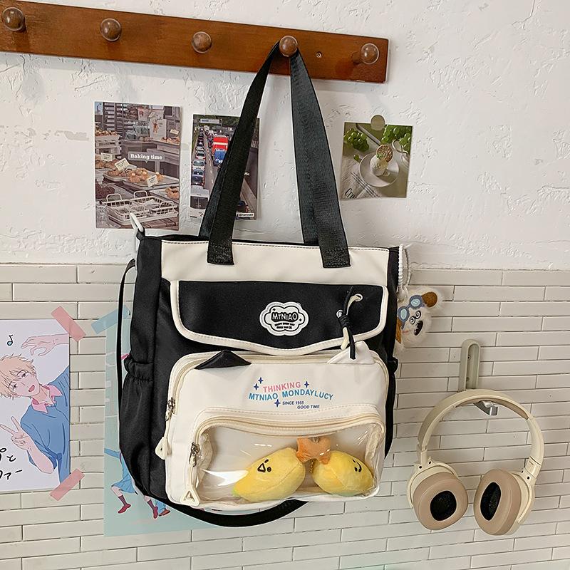 School Bag 2025 New Ins Cute High-value Large-capacity Make-up Bag Versatile Casual Lightweight Sweet Shoulder Bag