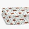 HawSkgFub Highland Cow Eucalyptus Leaf Fitted Standard Crib Sheet for Baby Boy Girl, Neutral Western Farm Animal Yak Toddler Mattress Cover, Soft