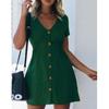 Women'S Short Spring And Summer Styles Sexy Fashionable Casual Vacation Daily Short Sleeved Satin Suspender Dress