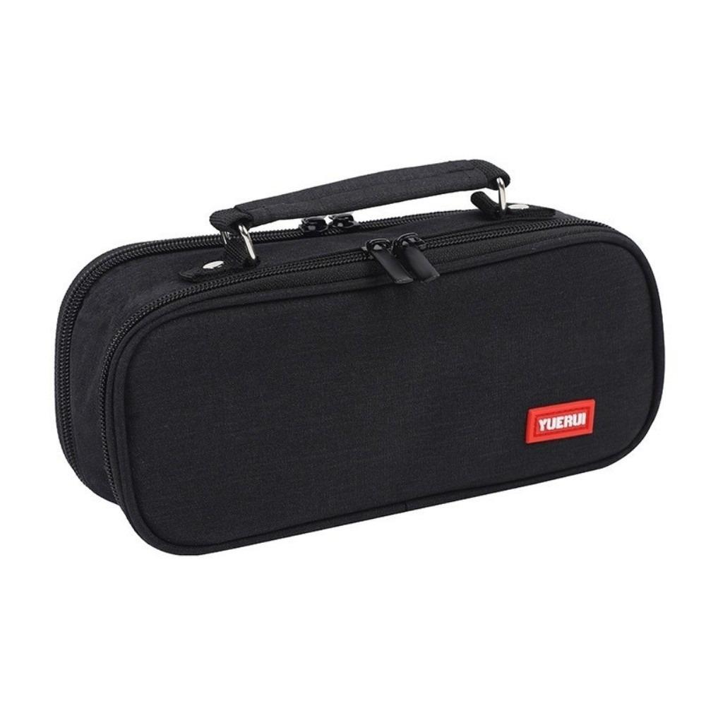 Portable Canvas Pencil Bag Multi-functional Thickening Large Capacity Stationery Bag Handheld 5 Layers Storage Box School