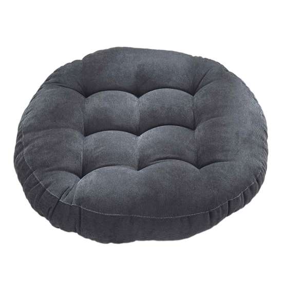 Stress Relief Hip Support Pillow Round Corduroy Chair Cushion, 16.5 Inch Ultra Soft Seat Pad, Plump Bread Style Cushion Washable for Floor Reading