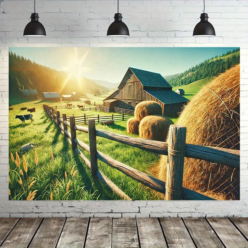 1 piece of farm background wall hanging cloth under sunlight background decoration room and photography studio props