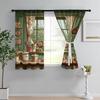 2 Pcs Kitchen Scenery Print Curtains,suitable for Bedroom,living Room Kitchen Decoration,home Decoration,window Decoration