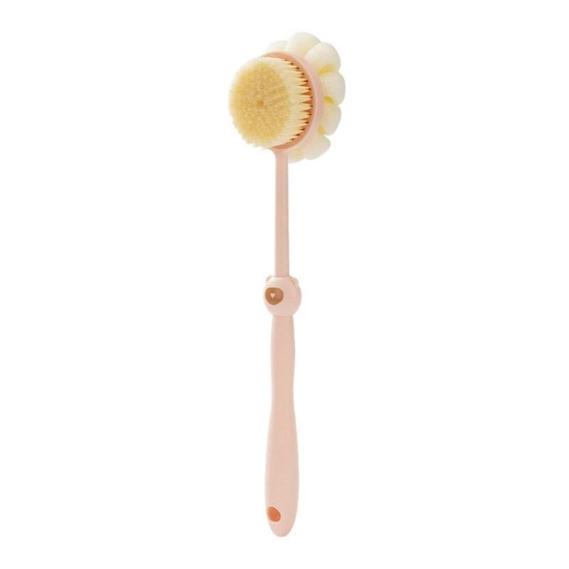 

Two Sided Shower Body Brush Long Handle Bath Brush With Soft Bristles For Deeply Skin Cleansing And Gentle Massage рожевий