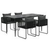 3156500 vidaXL Garden Dining Set 5 Pcs Black