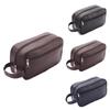 PU Toiletry Storage Bag Lychee Pattern Pouch for Make Up Kit Man's Cosmetic Bag  Toiletry Case