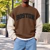 Men's Fashion Crewneck Sweatshirt, Casual Pullover Top for Everyday Wear