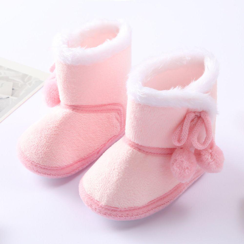 Slip On Anti Skid Bottom Down Shoes Flat Snow Boots Newborn Toddler Plush Fur Winter Warm Boots