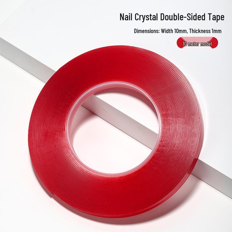Double-Sided Crystal Adhesive Tape for Acrylic Display & Nail Art, Seamless, 10m
