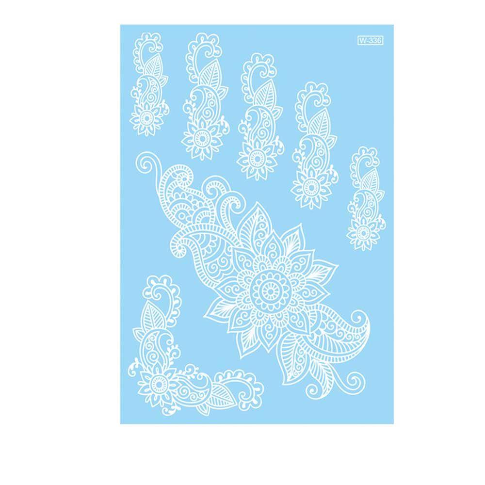 White Lace Arm flower Waterproof Body Art Temporary Tattoos Henna Stickers Tattoo Sticker Simulated
