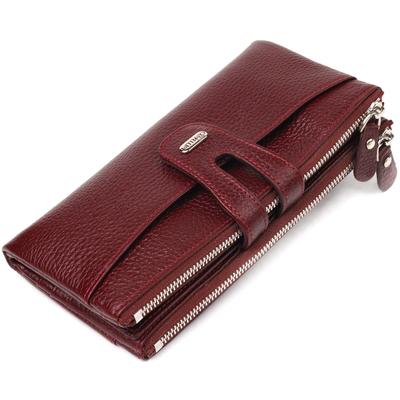 Beautiful Female Cats Made of Genuine Grained Leather CANPELLINI Wallet 21636 Burgundy