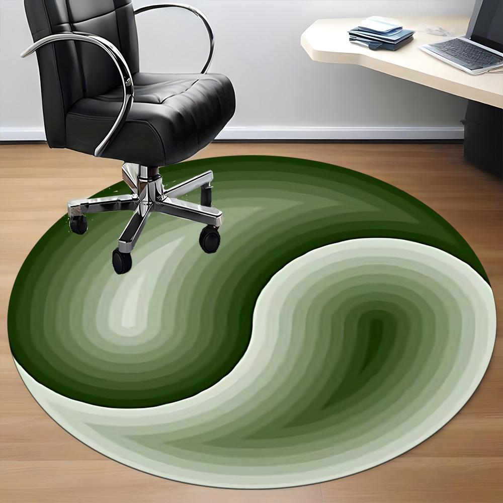 1pc Yin-Yang Symbol Chair Carpet for Office Non-Slip, Machine Washable Rug for Office, Room - Holiday Decor, Machine Made yy251016085