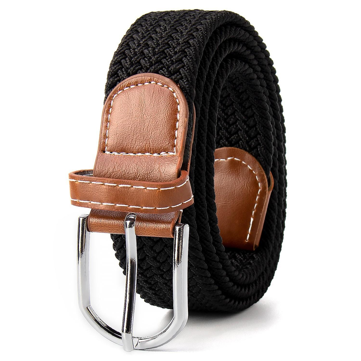 Ремень тканый холщовый ремень металлическая пряжка мужской женский эластичный плетеный ремень без перфорации