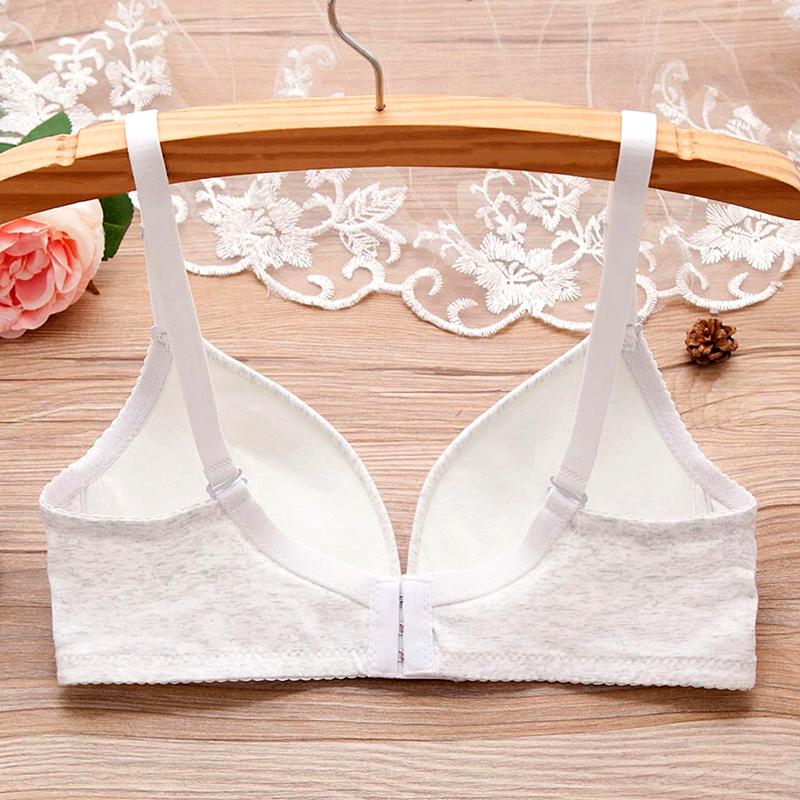 1 st Bekväm Bomull Mjuk Tonårs-BH Trådfri Tränings-BH Enfärgad