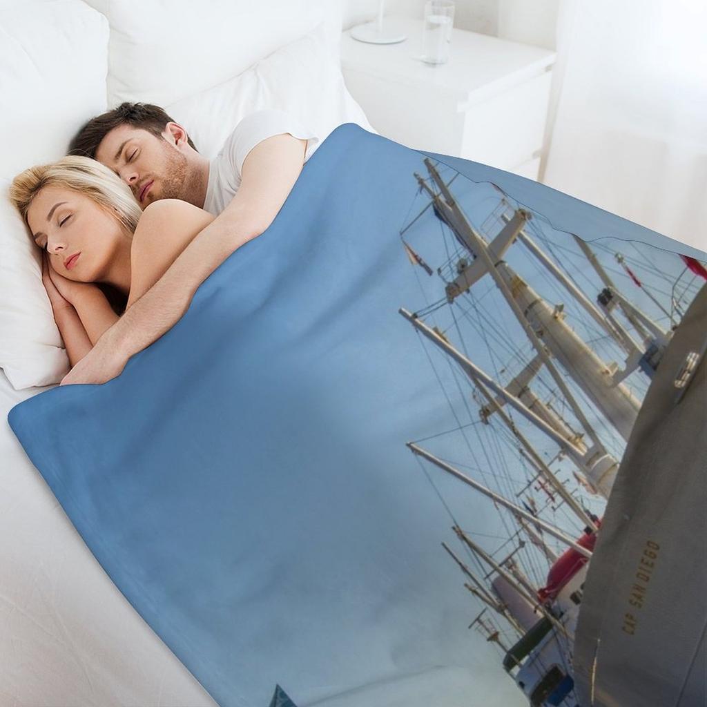 Cap San Diego - Hamburg Throw Blanket Sofa Quilt Luxury Designer halloween Luxury Blankets
