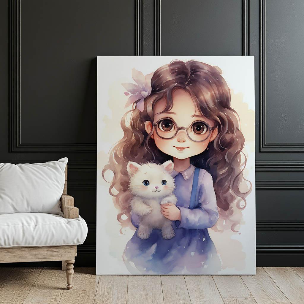 Dziewczynka W Okularach Dziewczynka W Okularach, 70X100 Cm, Bez Ramy, Papier Matowy 230 Gsm