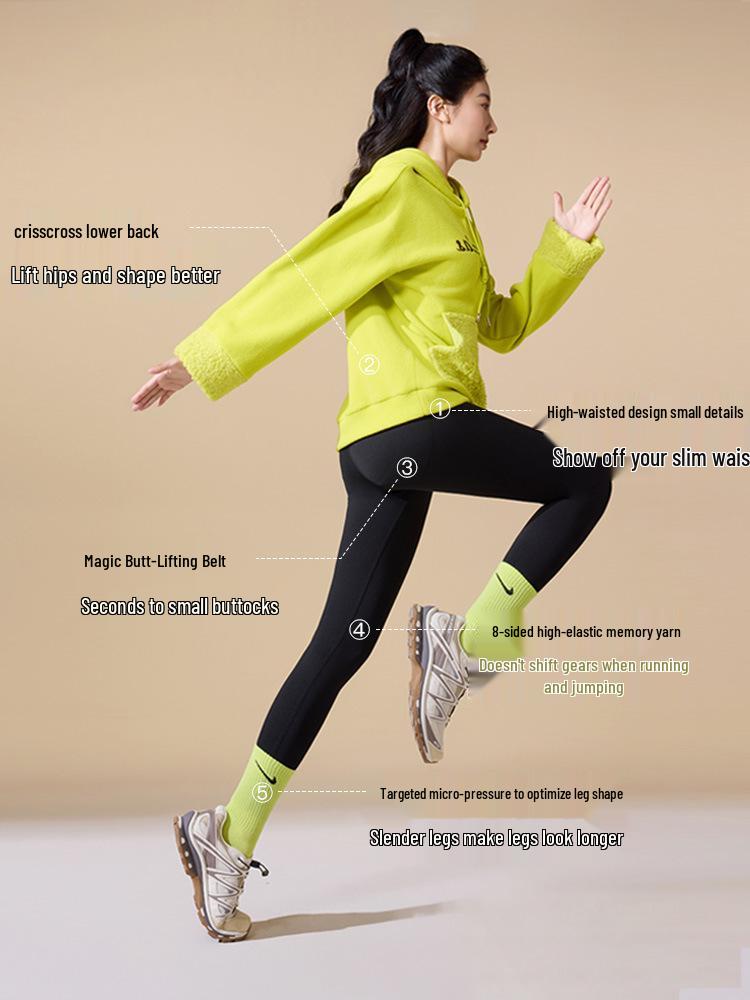 Women's Slimming Compression Winter Yoga Pants - Black, Plus Velvet, No Sagging (2025 New Style)