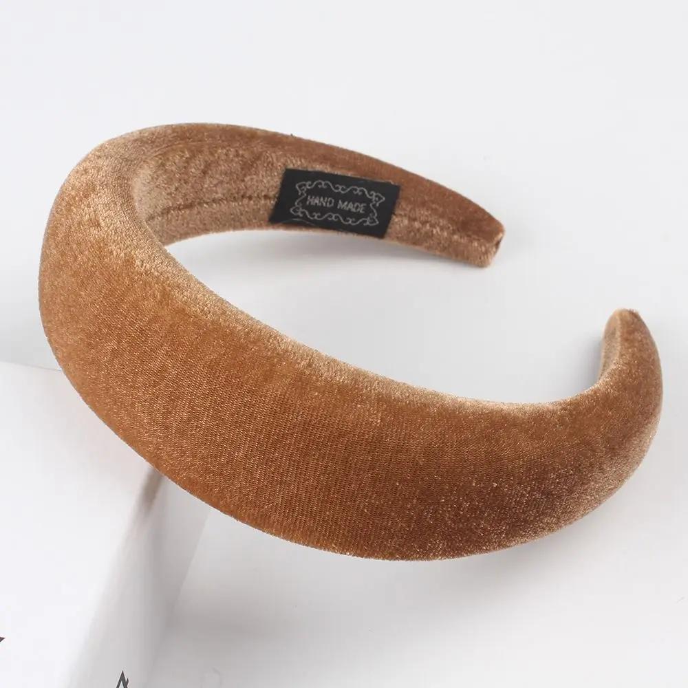Women's Velvet Headband Padded Hairband Wide Sponge Hair Hoop Band Accessories