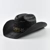 New Men's Women's Western Cowboy Straw Hat Vintage Curled Brim Gentleman Lady Cowgirl Jazz Hat·Outdoor Sunshade Hat