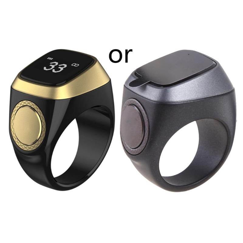 

ibla Zikr 1 Lite for Smart Counter for Muslims 18mm, Wearable Ring Digital Tasbeeh Prayer for Time Reminder with Vibra чорний
