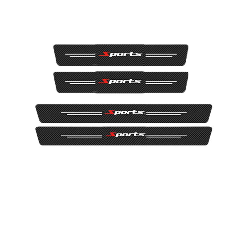 

4/5PCS Car Door Sill Strip Carbon Fibre Protective Cover Universal Anti-scratch and Anti-collision Door Decorative Strip Sticker