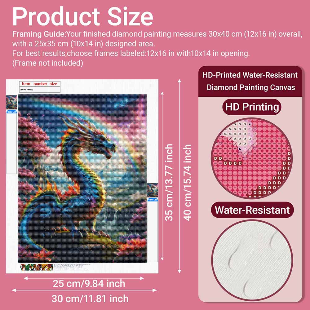 Colorful Fantasy Rainbow Dragon Diamond Painting DIY 5D Home Room Decoration Kit