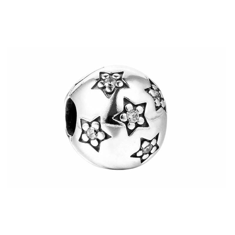 Pandora Starry 925 silver clip silver 791058CZ серебряный