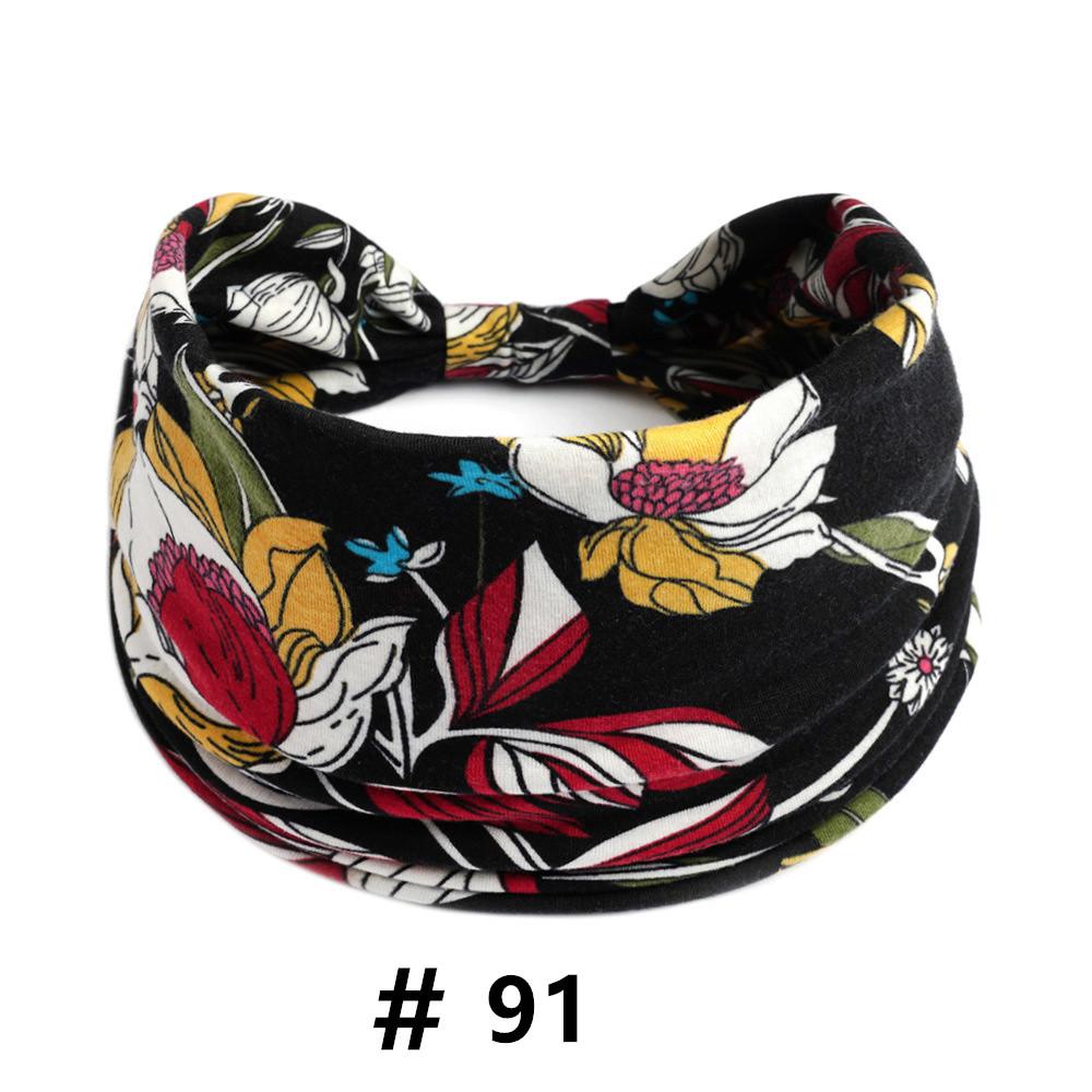 Tiaras Boho para Mulheres Algodão Tiara Larga Elástica Faixa de Cabelo Antiderrapante Treino Yoga Corrida Turbante Envoltório de Cabeça Acessórios de Cabelo