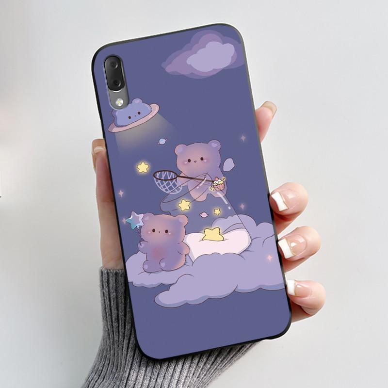 Hülle Für Sony Xperia L3 L4 Hülle Ästhetisch Mode Niedliche Katze Astronaut Schwarz Weiches Silikon Matt Stoßfest Rückabdeckung Stoßfänger