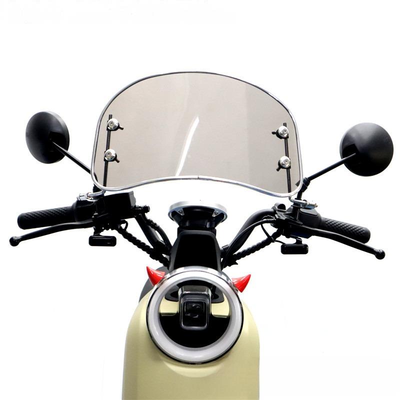Univerzální čelní sklo motocyklu Retro přední deflektor větru Upravené příslušenství pro čelní sklo Snadná instalace pro skútr E-bike