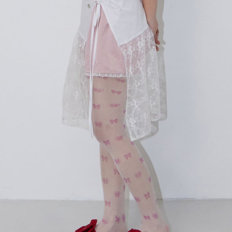 

Fakiii Розовые ленты Пиксельные колготки (20D)_БЕЛЫЙ WHITE