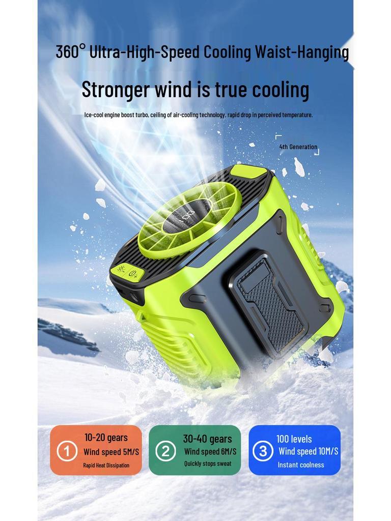 2026 High-Speed Portable Waist Fan: Mini Outdoor Cooling Powerhouse