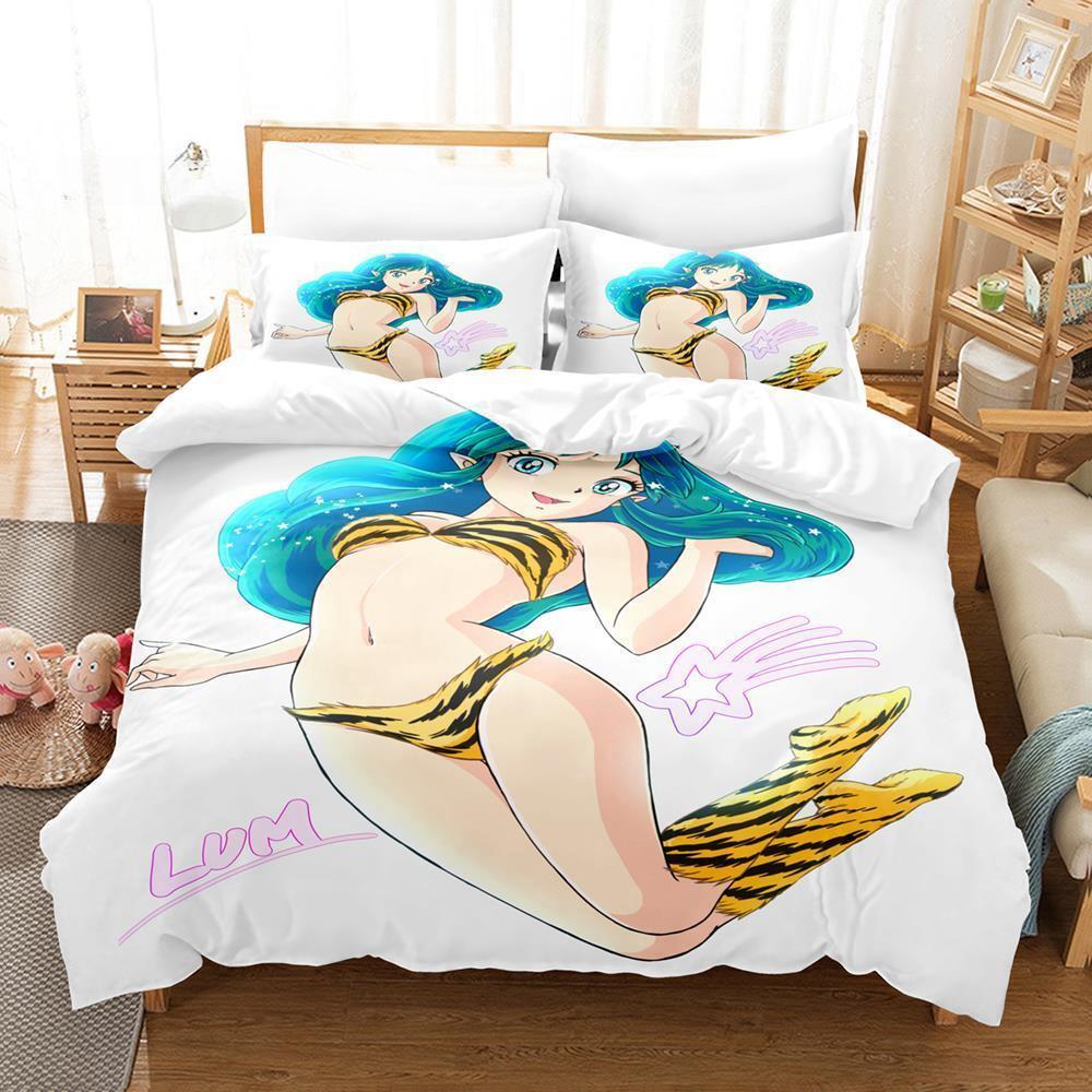 Urusei Yatsura Lum Bedding Set Single Twin Full Queen King Size Bed Set Adult Kid Bedroom Duvet cover Sets Anime Bed Sheet Set
