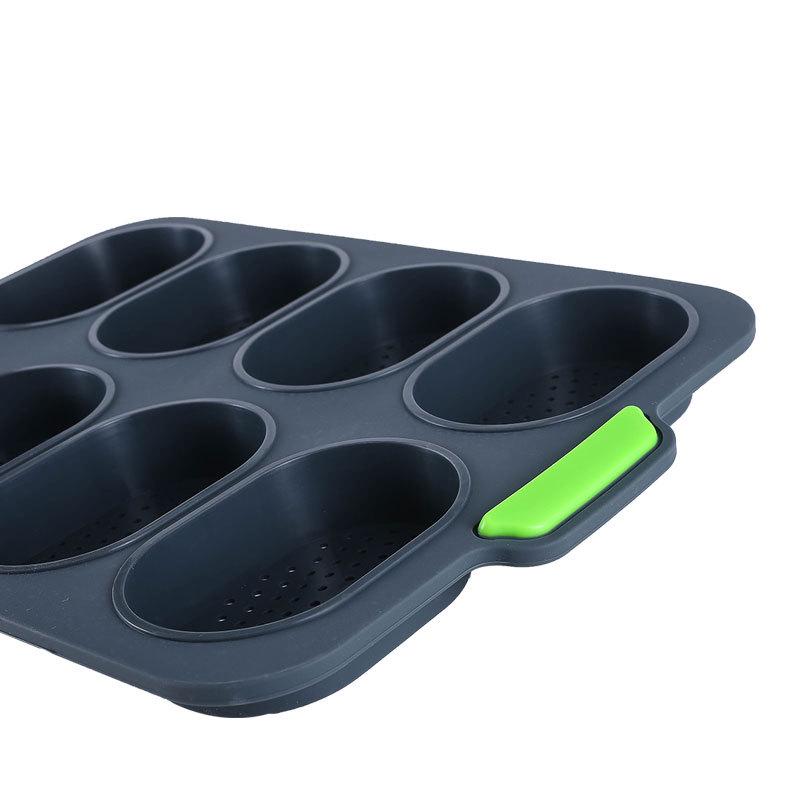 Oval 8-Grid Non-Stick Silicone Cake Mold for Home Baking