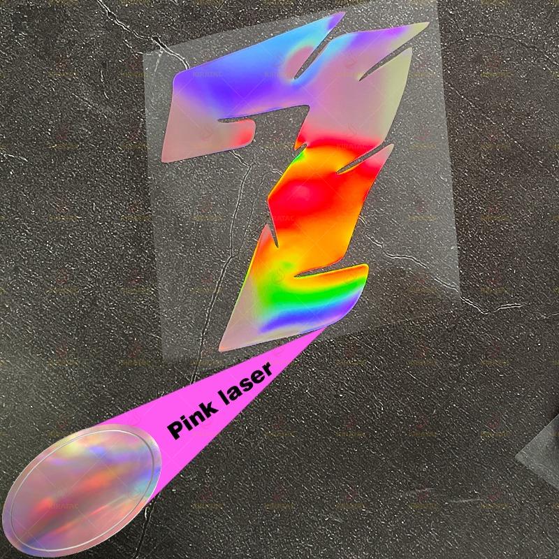 1pc Pink Laser Motorcycle Number Sticker Waterproof for Motorcycle Fairing Helmet Fuel Tank Scooter Body Universal Vinyl Decal