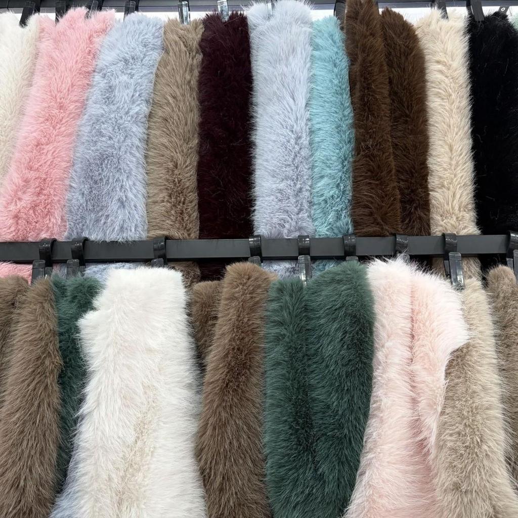 In stock 1300g Little Fox Fur Coat: Golden Fox Long & Short Hair Plush Toy Shoe Materials.