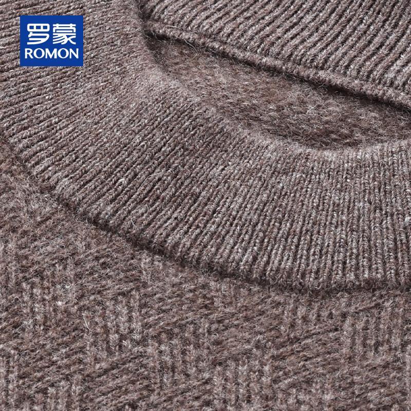 ROMON Men's Luxury Yak Down Wool Blend Half-High Collar Sweater