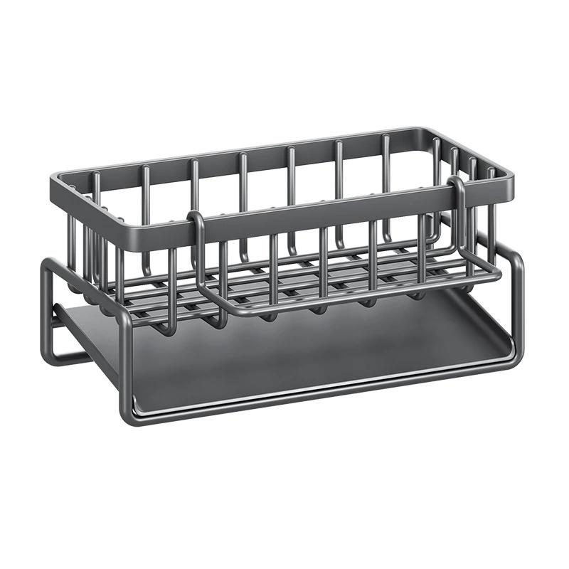 

Estante de drenaje para fregadero de cocina organizador de esponja y accesorios de limpieza