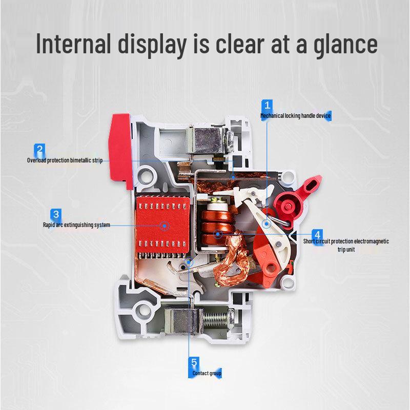 Delixi Mini Circuit Breaker DZ47L 2P/4P with Earth Leakage Protection, 63A/100A for Household Use