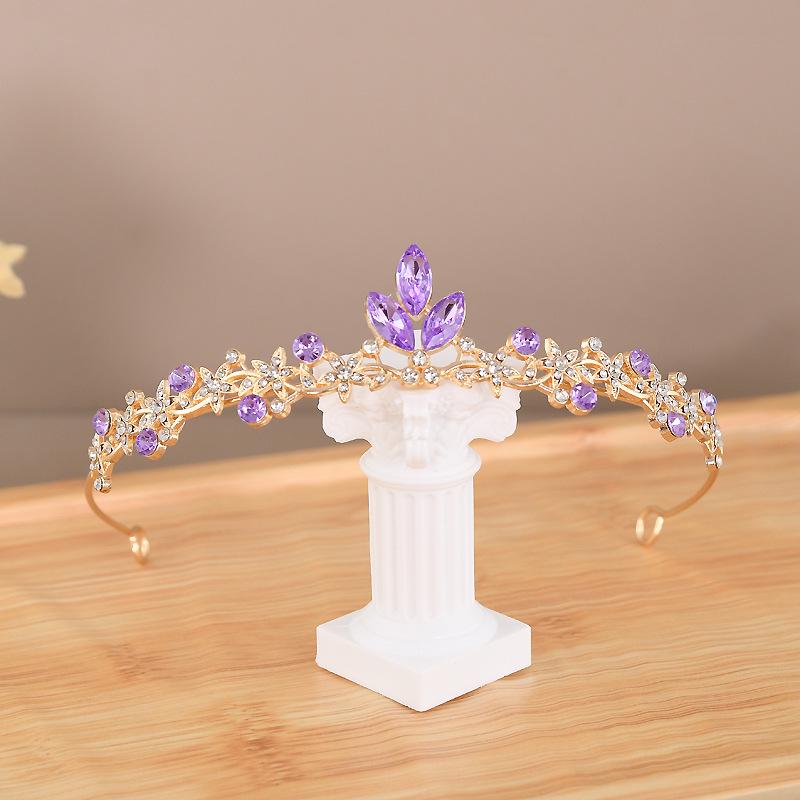 Korean Rhinestone Princess Crown Headband for Girls – Birthday & Performance Headdress