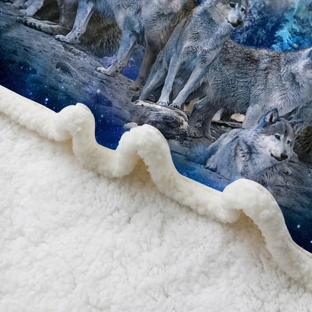 Koning van de Wolven Plaid Deken Bedrukte Deken Super Zachte Sherpa Deken voor Bank Sofa Bed