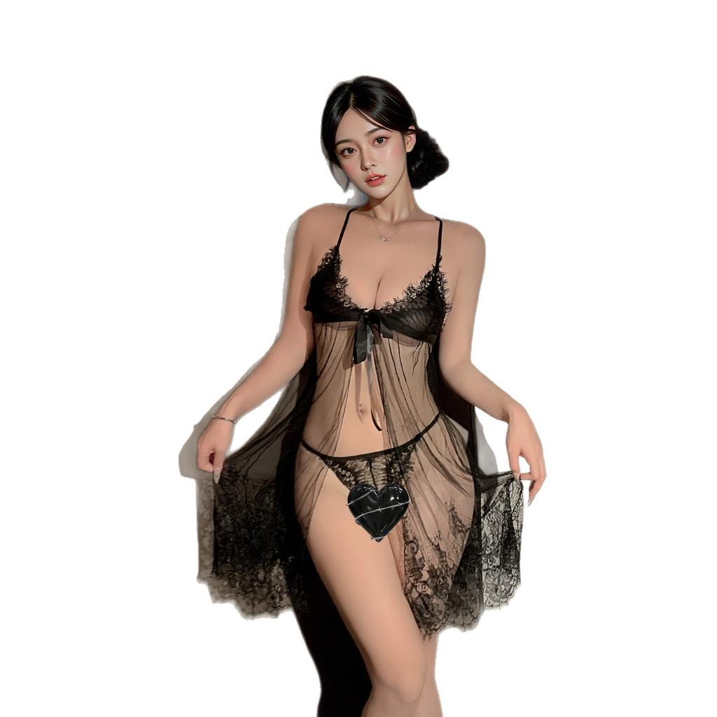 Sexy Lingerie Sexy Charming Nightgown Small Breasts Gather Super Passion Suspender Lace Seduction Perspective Backless Suit