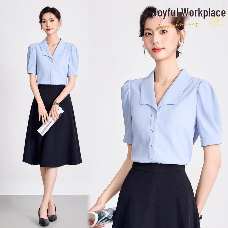 

Women s Formal White Lantern Sleeve Bow Blouse with Tie Design 5XL