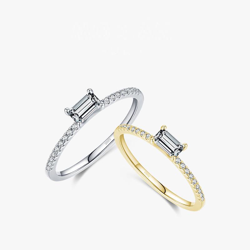 Tancise Classic 925 Sterling Silver Zirkónový prsteň Dámske šperky Svadobný darček na párty