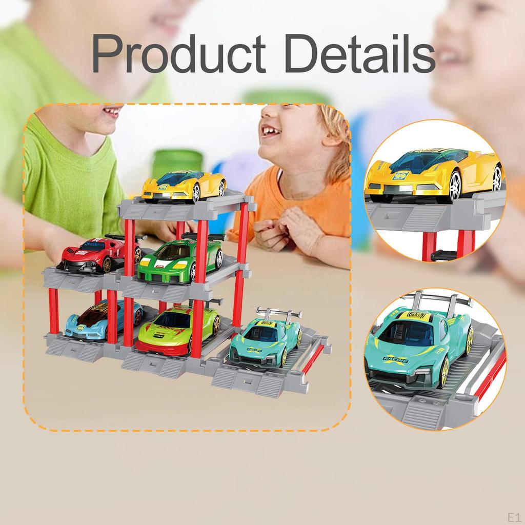 1:64 Scale Parking Lot Playset, Vehicles Play Set Development Funny Garage Playset Kids'