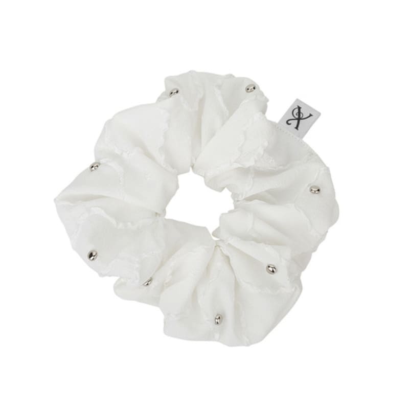 XANADU STUD SCRUNCHIE_WHITE