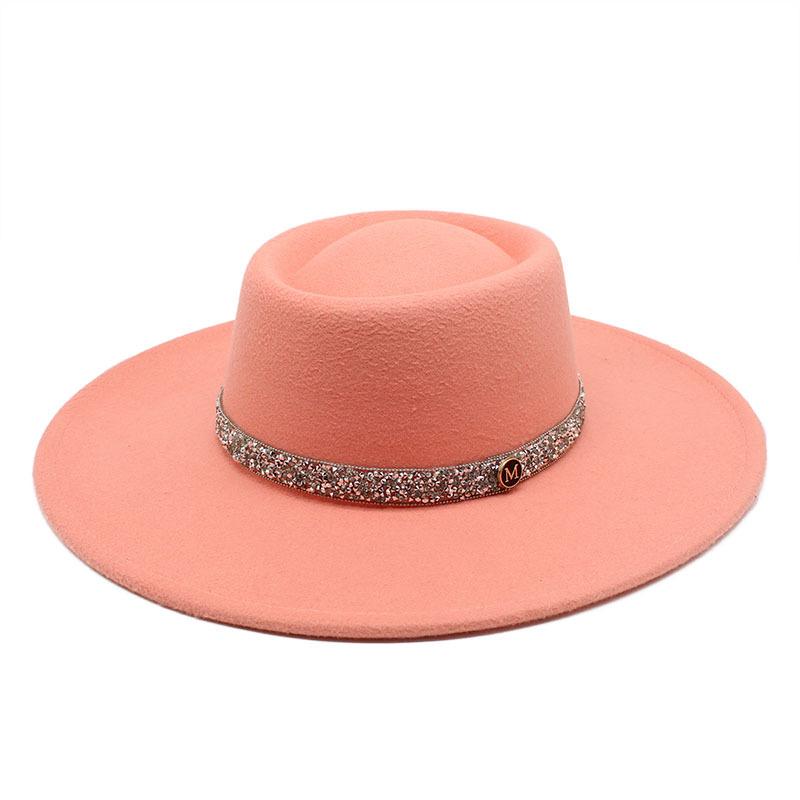 9.5Cm Brim Wool M Standard Diamond Felt Hat Concave And Convex Top Men'S And Women'S Top Hats Wide Brim Felt Hat